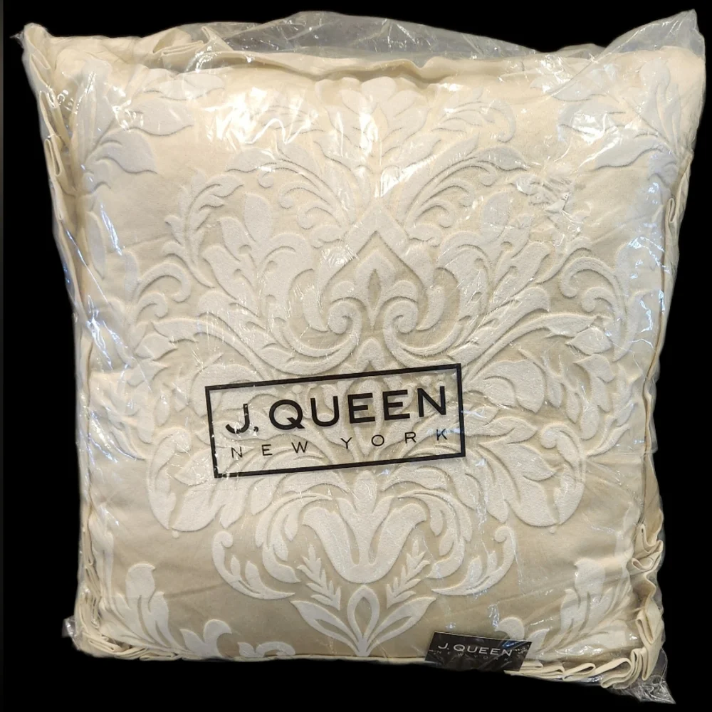 J Queen New York Decorative Ivory Throw Pillow 18